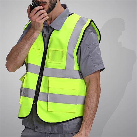 Reflective Night Construction Worker Protection Multi Pocket High