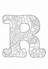 Coloring Pages Letter Adult Monogram Color Initials Pencils Letters Printable Funky Initial Zentangle Colouring Alphabet Getcolorings Books Colored Choose Board sketch template