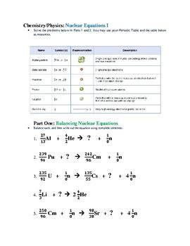 balancing nuclear equations worksheet answers support worksheet