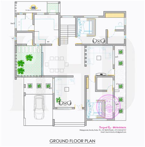 bedroom contemporary beautiful kerala home design  floor plan  kerala home plans