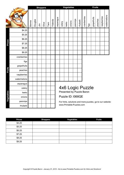 logic puzzles easy printable