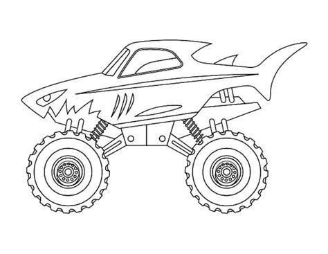 childrens monster truck coloring pages etsy
