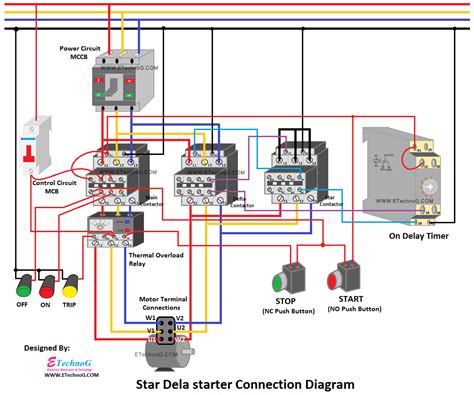 star delta starter connection diagram  wiring etechnog