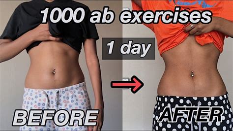 1000 Abs Exercises In One Day Insane Results Youtube