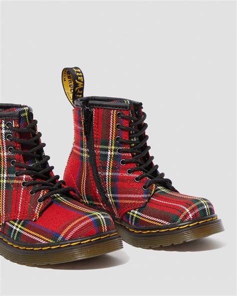 dr martens peuter  schotse ruiten toddler ankle boots boots ankle boots