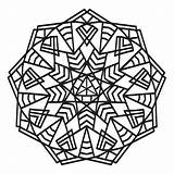 Mandala Coloring Geometric Pages sketch template