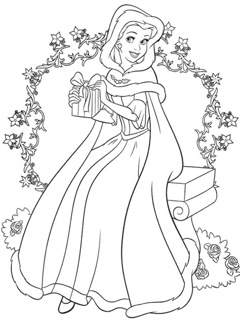 printable disney princess christmas coloring pages