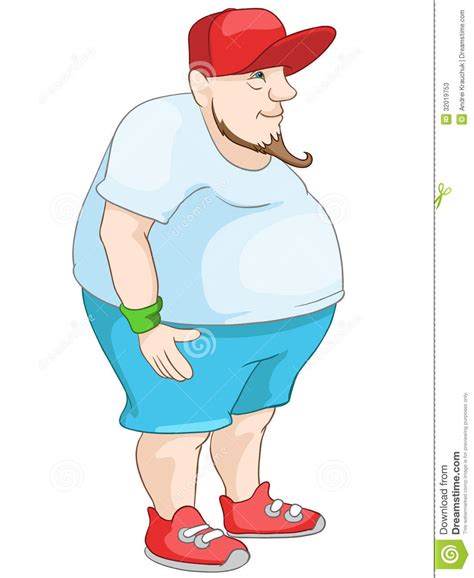 cheerful chubby man stock vector illustration of adult