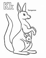 Kangaroo Baby Drawing Pouch Getdrawings Coloring sketch template