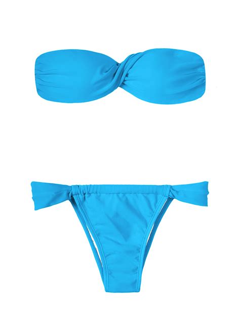 Two Piece Swimwear Bandeau Bikini Blue Torcido Sumo