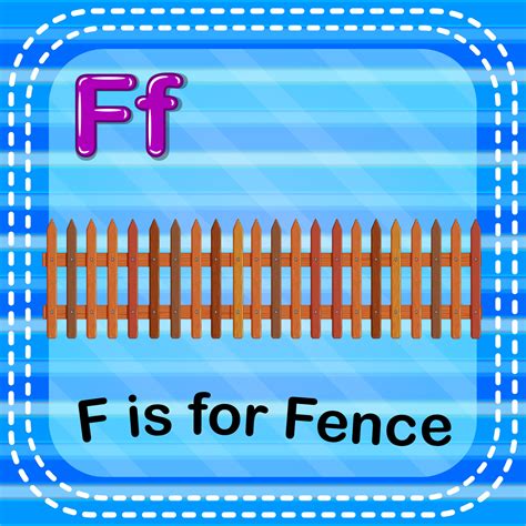 flashcard letter    fence  vector art  vecteezy