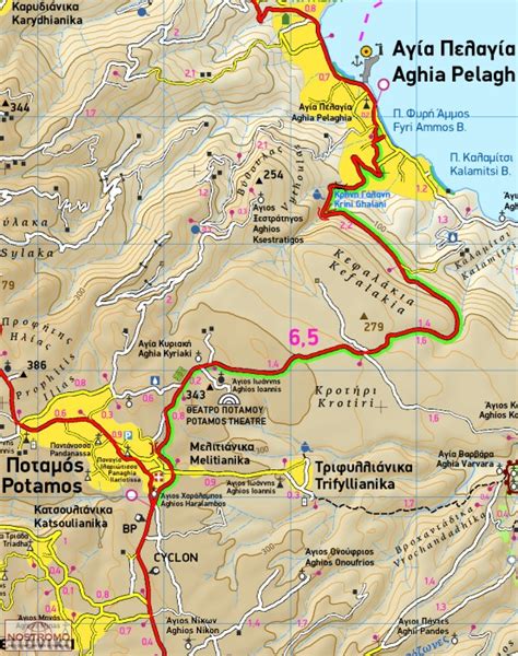 kythera  carte de randonnee terrain nostromoweb