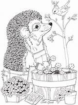 Coloring Brett Pages Jan Spring Flowers Printable Kids Easter First Clipart Colouring Book Janbrett Mitten Couch Activities Hedgehog Adults Adult sketch template
