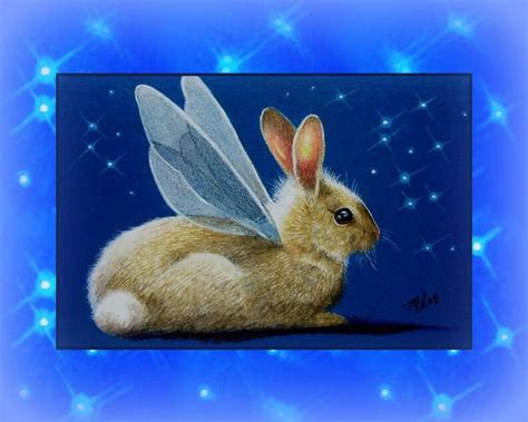 bunny rabbit fairy art giclee print  melody lea lamb etsy