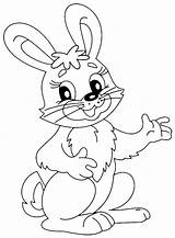 Rabbit Coloring Color Pages Kids Children Print Simple sketch template