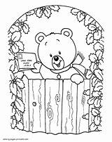 Coloring Pages Christmas Bear Kids Printable Holidays sketch template
