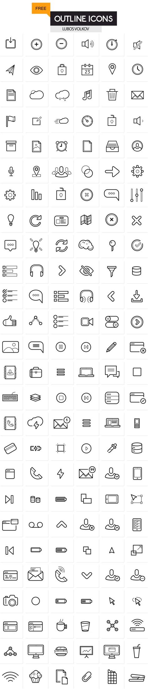 outline vector icons set  designers icons graphic design