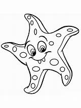Starfish Coloring Pages Fish Color Print Printable Recommended sketch template