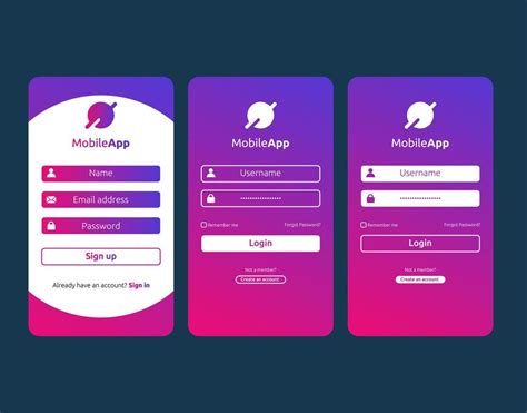 mobile app login vector art icons  graphics