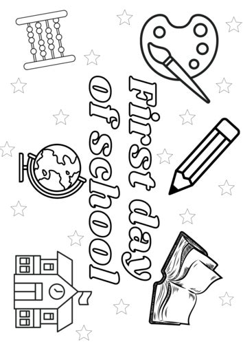 day  school colouring page teaching resources