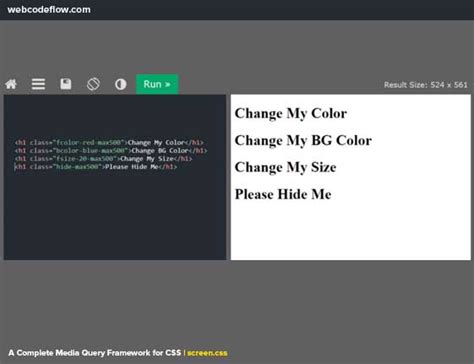 complete media query framework  css screencss