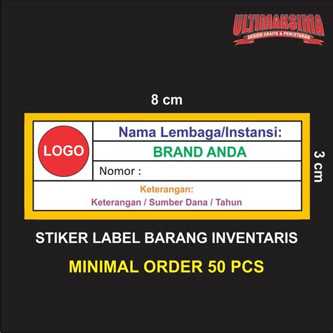 jual stiker cromo label  barang inventaris kantorsekolah indonesiashopee indonesia