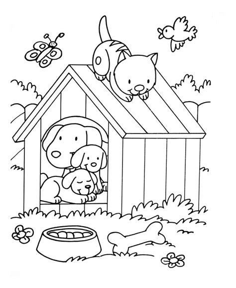 dogs coloring page  print  color   dogs cats playing