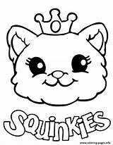 Coloring Cute Pages Cat Easy Squinkies Printable Girls Print Color Drawing Sheets Cats Kids Chibi Dog Filminspector Crown Getdrawings Kittens sketch template