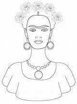 Frida Kahlo Autorretrato Espinas sketch template