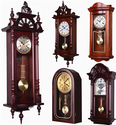 vintage wood wall clock living room feng shui town house mechanical timekeeping pendulum clocks
