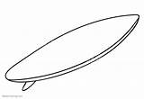 Surfboard Surf Surfing Outlined sketch template
