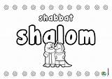 Coloring Shalom Shabbat Pages Jewish Kids sketch template