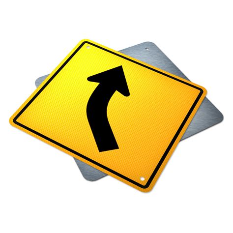 single  turn curve traffic supply  sign