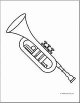 Trumpet Coloring Getcolorings Printable Clip Color sketch template