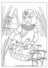 Moses Coloring Basket Colouring Pages Baby Passover Bible Kids Sea Pesach Printable Red Activities Activity Sheets Israelites Crossing School Story sketch template