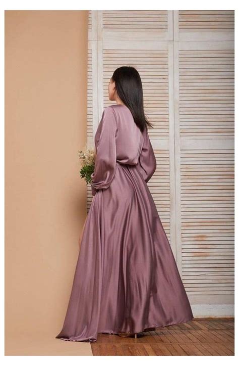 lilac bridesmaid dresssilk long maxi wrap dresswedding guest dressevening gownbeach