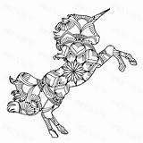 Mandala Unicorns sketch template