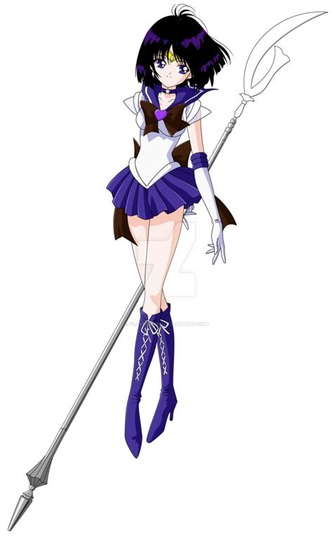 anime character  long black hair  purple boots holding