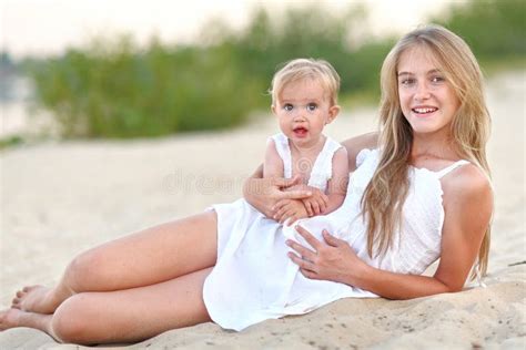 portrait   sisters stock image image  dress childhood