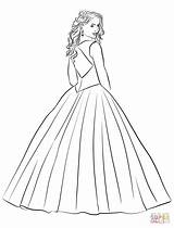 Coloring Pages Fashion Dress Quince Quinceanera Color Sketch Creative Template Book sketch template