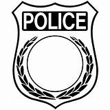 Badge Coloring Policeman Clipart Designs sketch template