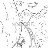Mountain Path Road Drawing Outline Cartoon Winding Bus Getdrawings Vector Highway School sketch template