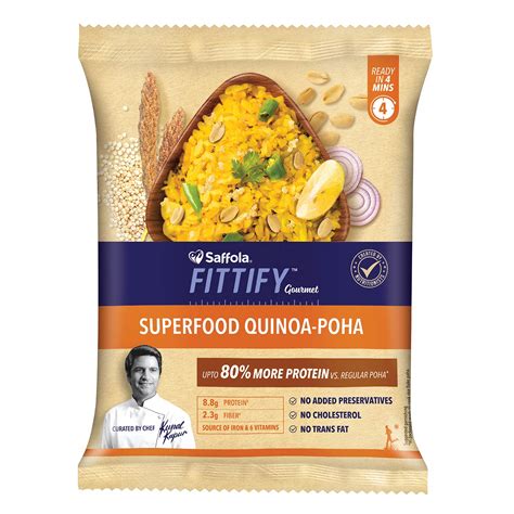 saffola fittify gourmet superfood quinoa poha power breakfast 6 x 60