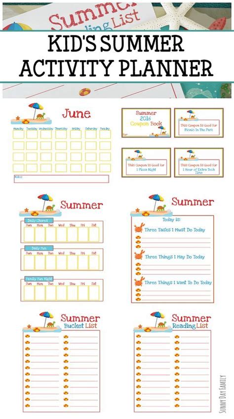 summer activity planner summer fun coupon book  kids  track