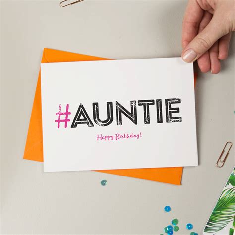 Hashtag Auntie Birthday Card By A Is For Alphabet