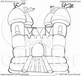 Castle Bounce House Bouncy Clipart Coloring Pages Vector Drawing Lineart Illustration Royalty Visekart Outline Clip Printable Getcolorings Getdrawings Clipground Collc0161 sketch template