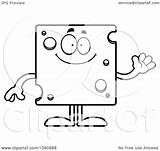 Cheese Cartoon Mascot Lineart Swiss Waving Friendly Illustration Royalty Clipart Character Vector Cory Thoman sketch template