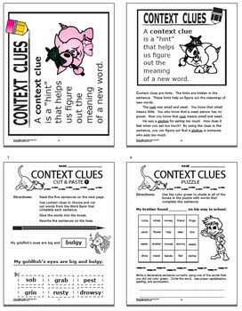 context clues activities  task cards bundle  context clues