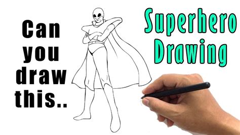 draw  superhero outline easy superhero drawing step  step