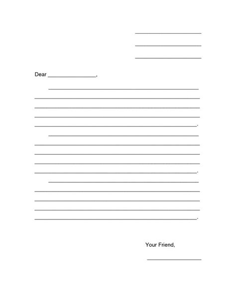 friendly letter template   letter printable gallery category